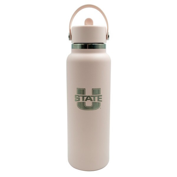 Hydro Flask 40 Oz Straw Cap Water Bottle Trillium (pink) u-state engraved